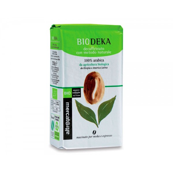 Biodeka Caffè decaffeinato in polvere 100% arabica 250g Altromercato