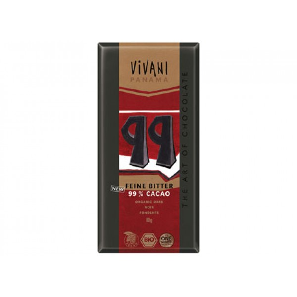 Cioccolato fondente 99% 80g VIVANI