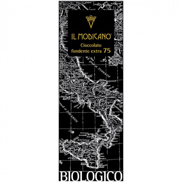 Cioccolato Grezzo Extra Fondente 75% Vegano Senza Glutine 60g Il Modicano