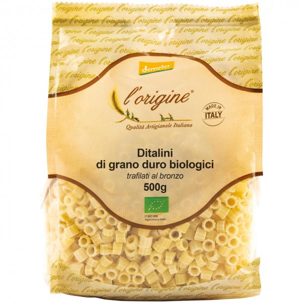 Ditalini rigati semola di grano duro 500g L'Origine