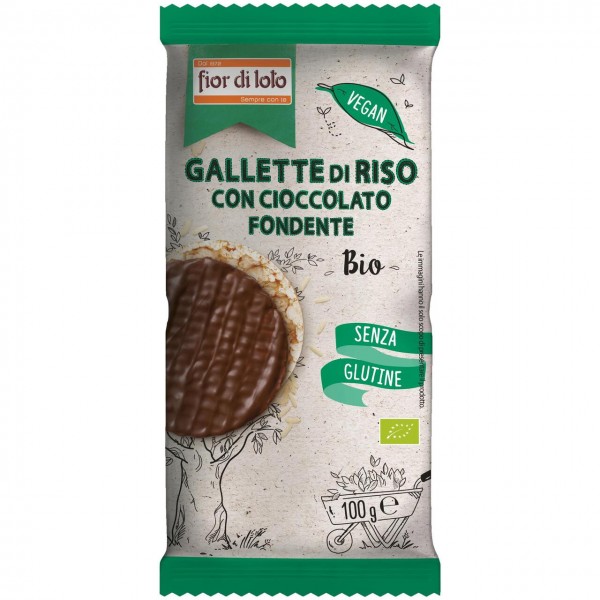 Gallette di riso con cioccolato fondente 100g FIOR DI LOTO
