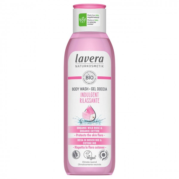 Gel doccia rilassante rosa di bosco e cotone 250ml LAVERA
