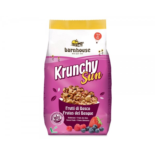 Granola ai frutti di bosco senza zucchero Krunchy Sun 375g BARNHOUSE