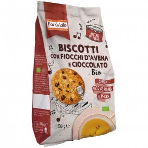 Biscotti con Fiocchi di Avena e Cioccolato Vegan 350g Fior di Loto