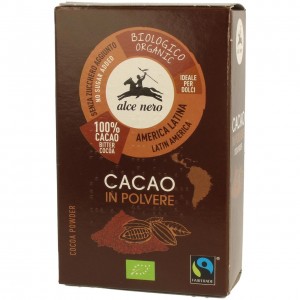 Cacao amaro in polvere senza zucchero 75g ALCE NERO