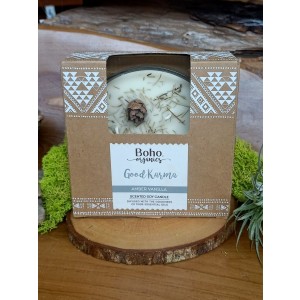 Candela naturale 3 stoppini Good Karma Ambra Vaniglia 200g Boho Organic