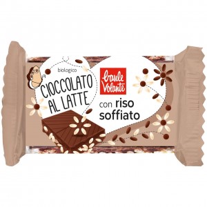 Cioccolato al latte con riso soffiato 25g Baule Volante