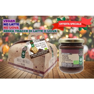 Combo Vegan: Dolce Natale con Gocce di Cioccolato 500g Probios + Crema spalmabile Vegan Ciock 200g Probios