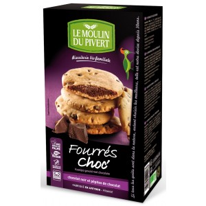 Cookies Ripieni al Ciocolato - Fourrés Choc' 175g - Le Moulin Du Pivert