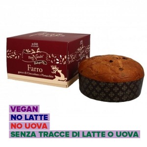 Dolce Pan Natale Vegano di Farro con Cioccolato e Pistacchio 500g Sottolestelle