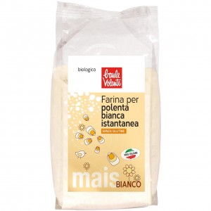 Farina di Mais Bianca per Polenta Istantanea 500gr Baule Volante