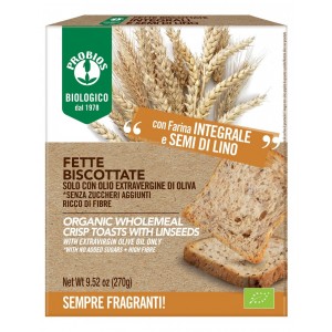 Fette Biscottate integrali con Semi di Lino 270g Probios