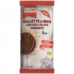 Gallette di Mais con Cioccolato fondente 100g Fior di Loto