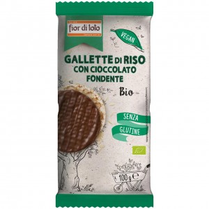 Gallette di riso con cioccolato fondente 100g FIOR DI LOTO
