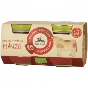 Omogeneizzato di carne di manzo 2x80g ALCE NERO