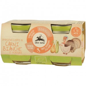 Omogeneizzato di carni bianche e verdure 2x80g ALCE NERO