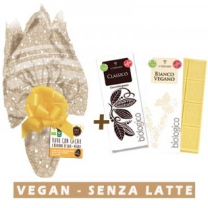 Uovo di Pasqua Vegan + Cioccolata Bianca e Grezza Vegan
