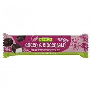 Barretta di Cioccolato Fondente ripiena al Cocco 50g Rapunzel