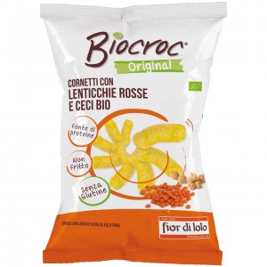 Biocroc Cornetti con Lenticchie rosse e Ceci 45g Fior di Loto