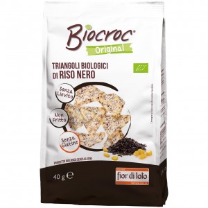 Biocrock triangoli di Riso Nero e Legumi 40g Fior di Loto