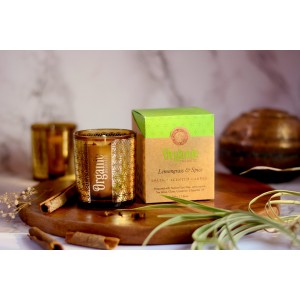 Candela con frammenti di Lemongrass & Spezie Cera di Soia Organic Goodness