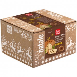 Dolce Natale Vegano di farro con gocce di cioccolato 500g Baule Volante