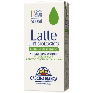 Latte UHT alta digeribilità Parzialmente Scremato Italiano 500ml Cascina Bianca