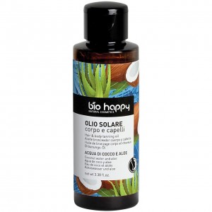 Olio solare corpo e capelli acqua di cocco e aloe 100ml BIO HAPPY
