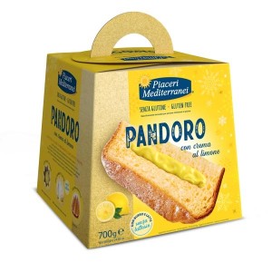 Pandoro con Crema al Limone senza Glutine 700g Piaceri Mediterranei