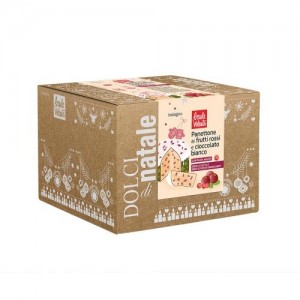 Panettone ai Frutti Rossi con Cioccolato Bianco 750g Baule Volante