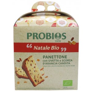 Panettone bio con Uvetta e Scorza d'Arancia Candita 500g Probios