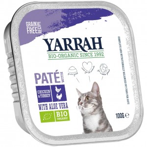 Patè per gatti di pollo e tacchino con aloe vera 100g YARRAH