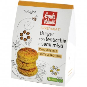 Preparato per burger con lenticchie e semi misti Vegan 180g Baule Volante