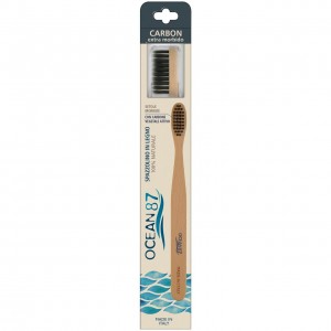 Spazzolino in legno - setole carbon 1pz OCEAN87
