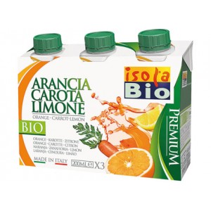 Succo e polpa Premium arancia carota limone 3x200ml ISOLABIO