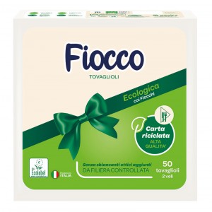 Tovaglioli bianchi ecologici 2 veli 40 pezzi Fiocco