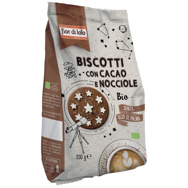 Biscotti con Cacao e Nocciole 350g FIor di Loto