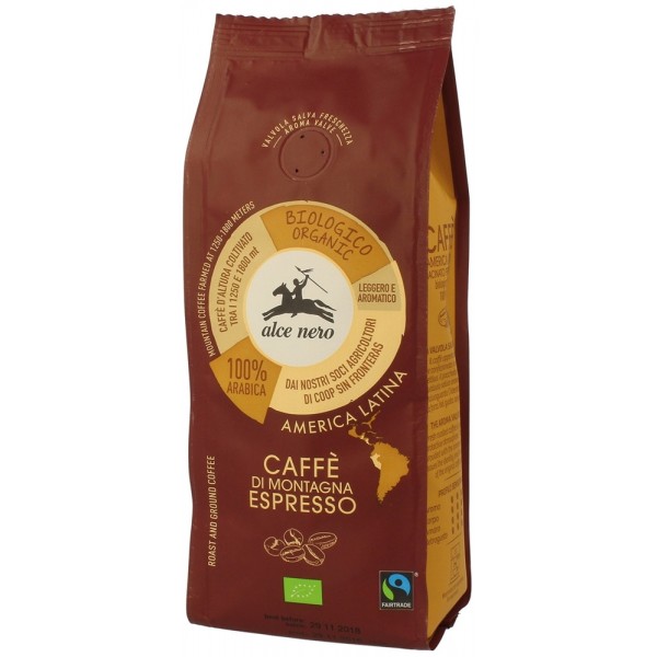 Caffè in polvere 100% arabica di alta montagna per macchina espresso 250g ALCE NERO
