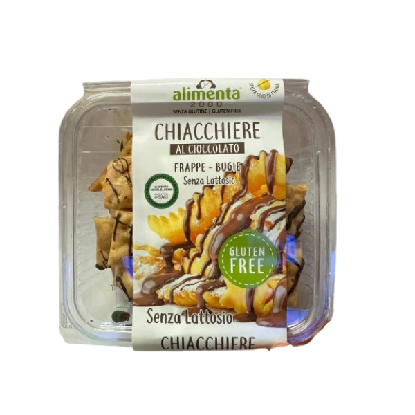 Chiacchiere al Cioccolato Senza Glutine e Lattosio 120g Alimenta 2000