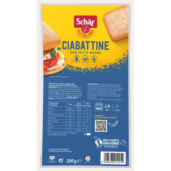 Ciabattine pane senza glutine 4x50g SCHAR