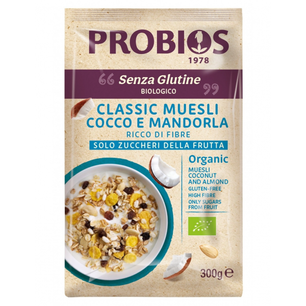 Classic Muesli Cocco e Mandorla Senza Glutine 300g Probios