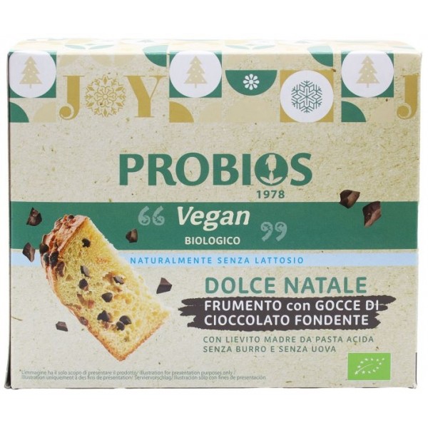 Dolce Natale Vegan Frumento con Gocce Cioccolato senza latte e uova 500g Probios