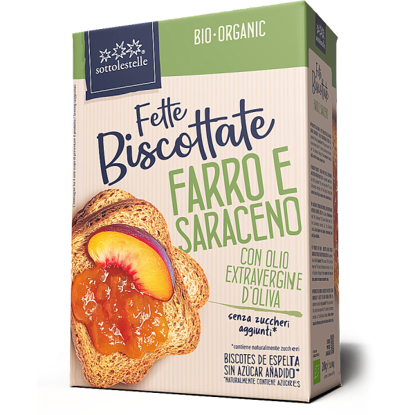 Fette Biscottate di Farro con Grano Saraceno 200g Sottolestelle