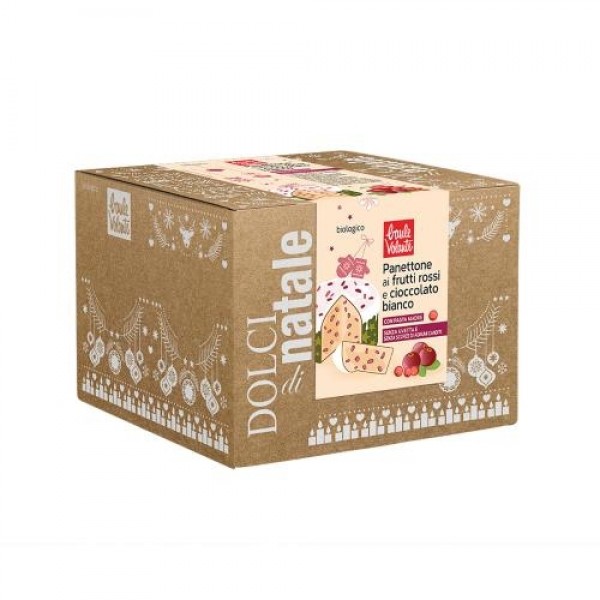 Panettone ai Frutti Rossi con Cioccolato Bianco 750g Baule Volante