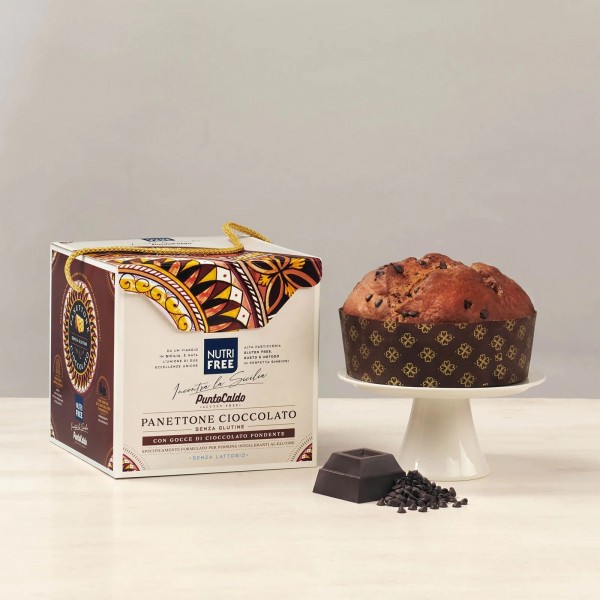 Panettone senza Glutine con Gocce di Cioccolato Fondente 450g Nutrifree