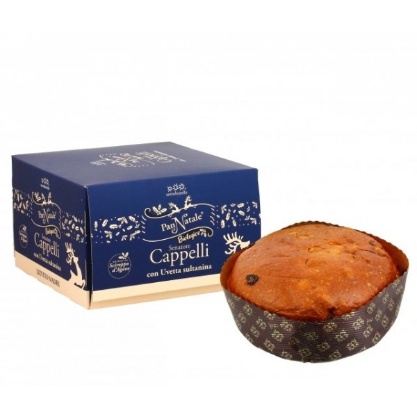 Dolce Pan Natale Vegano Senatore Cappelli con uvetta 500g Sottolestelle