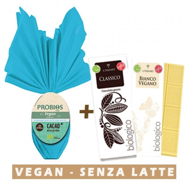 Uovo di Pasqua Vegan + Cioccolata Bianca e Grezza Vegan